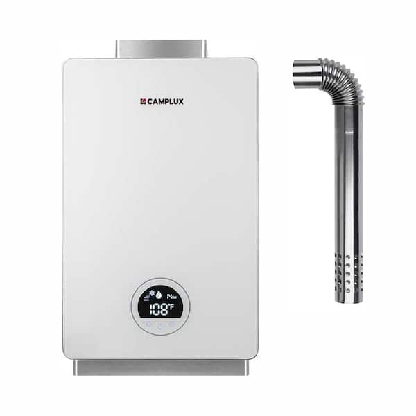 Camplux On Demand 3.18 GPM Residential Natural Gas Tankless Water Heater For 2-3 Points Use, 82,000 BTU, 3-Sec Hot Water