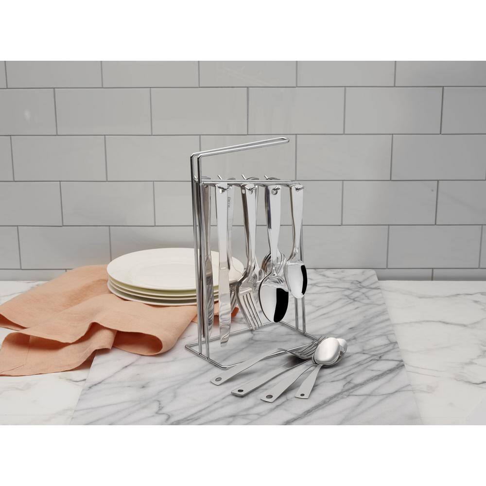 International Silver Piccadilly 24 Piece 18.0 Stainless Steel Flatware Set With Caddy