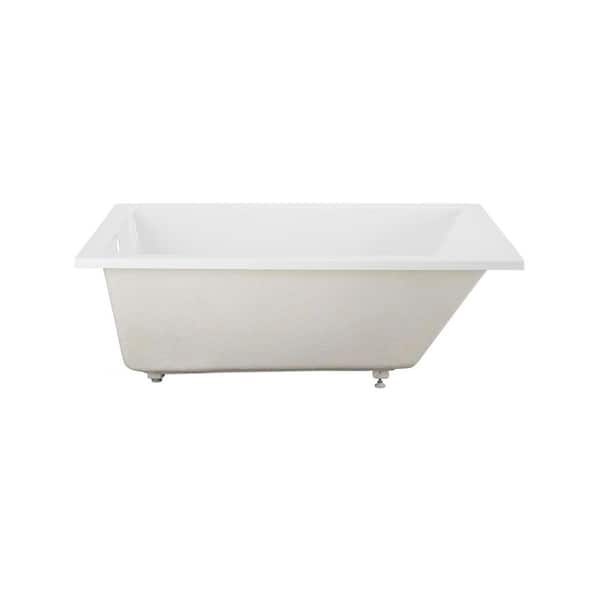 Voltaire 60 in. x 36 in. Acrylic Drop-In Reversible Drain Bathtub in White