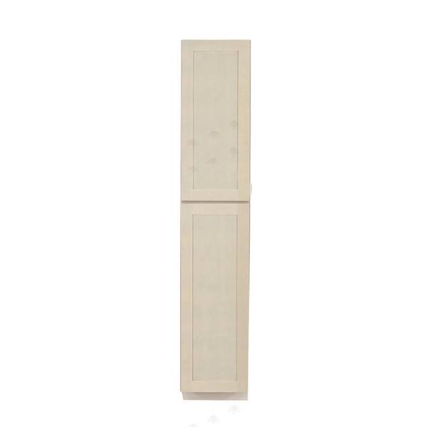 LIFEART CABINETRY Lancaster Shaker Assembled 18x96x27 in. Tall Pantry with 2 Doors in Stone Wash