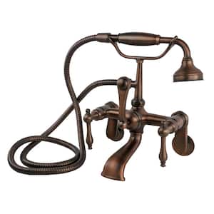 Traditional 2-Handle Tub Wall Mounted Roman Tub Faucet with Handshower in Oil Rubbed Bronze