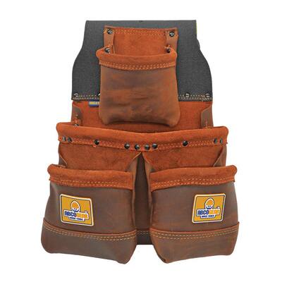 11 in. 4-Pocket Elite Series Tool Pouch with Side-by-Side Front Pockets in Brown