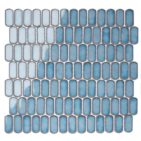 Hudson Capsule Marine 5 in. x 6 in. Porcelain Mosaic Take Home Tile Sample