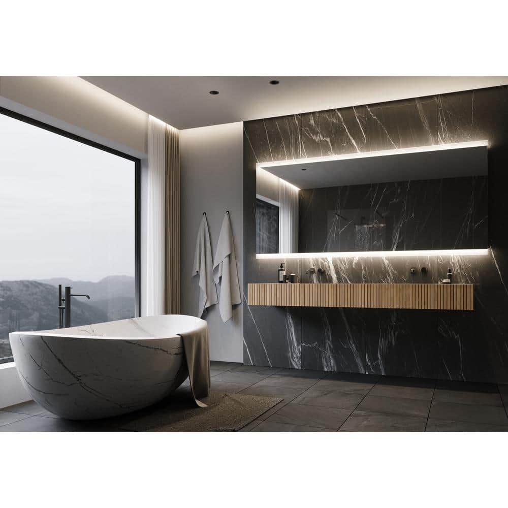 100 in. W x 45 in. H Rectangular Frameless Wall Mounted Bathroom Vanity Mirror 6000K LED price history on PriceWatchPro