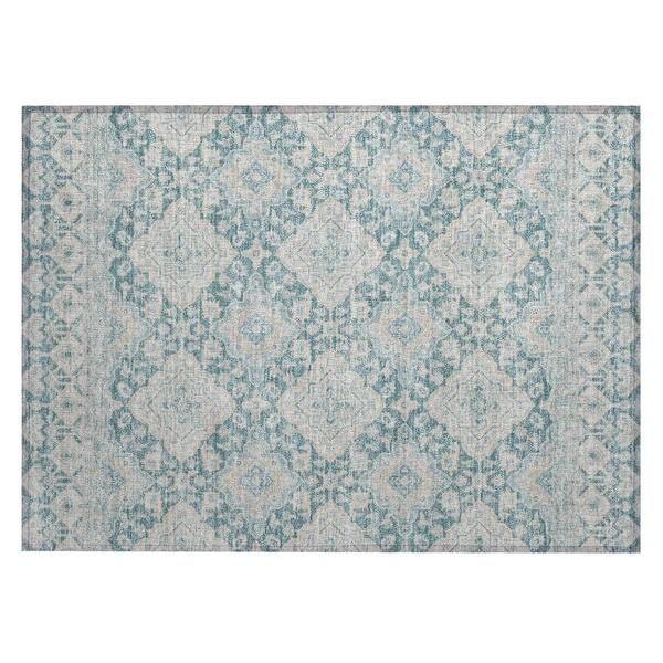 Chantille Machine Washable Indoor/Outdoor Abstract ACN3104 Teal 2 ft. x 3 ft. Accent Rug