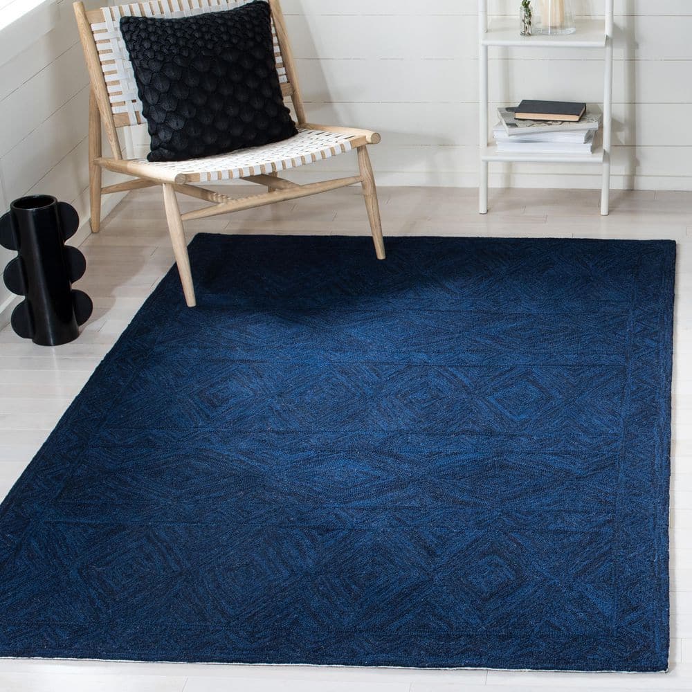 Metro Blue Hand-Tufted Wool 3' x 5' Area Rug