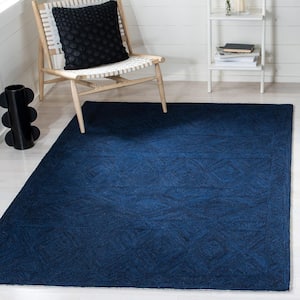 Metro Blue 5 ft. x 8 ft. Geometric Solid Color Area Rug