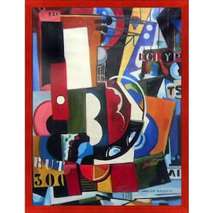 Brut (300 TSF) 2 by Amadeo de Souza-Cardoso Stiletto Red Framed Abstract Oil Painting Art Print 33.5 in. x 43.5 in.