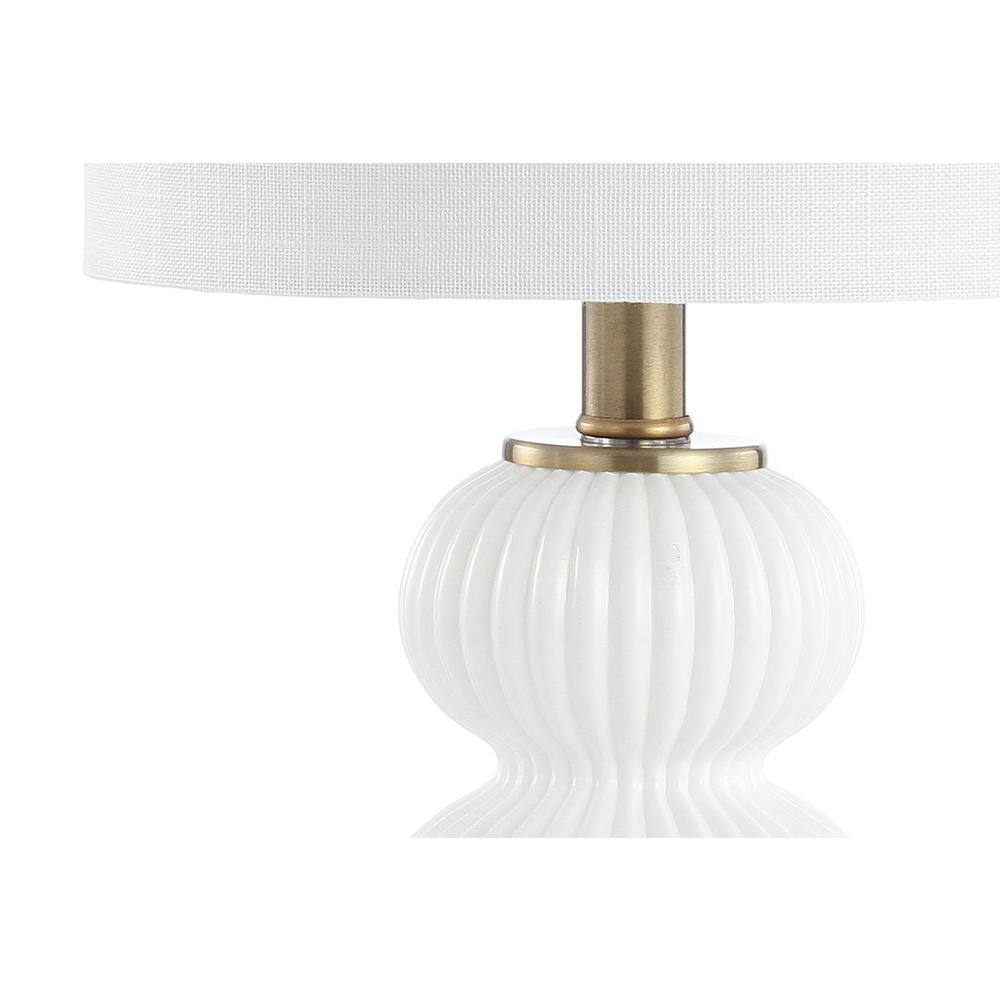 Daphne 20" White and Brass Ribbed Metal Table Lamp