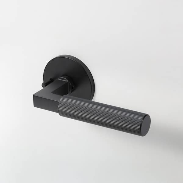 McBowery Mila Matte Black Modern Linear Bed/Bath Interior Door
