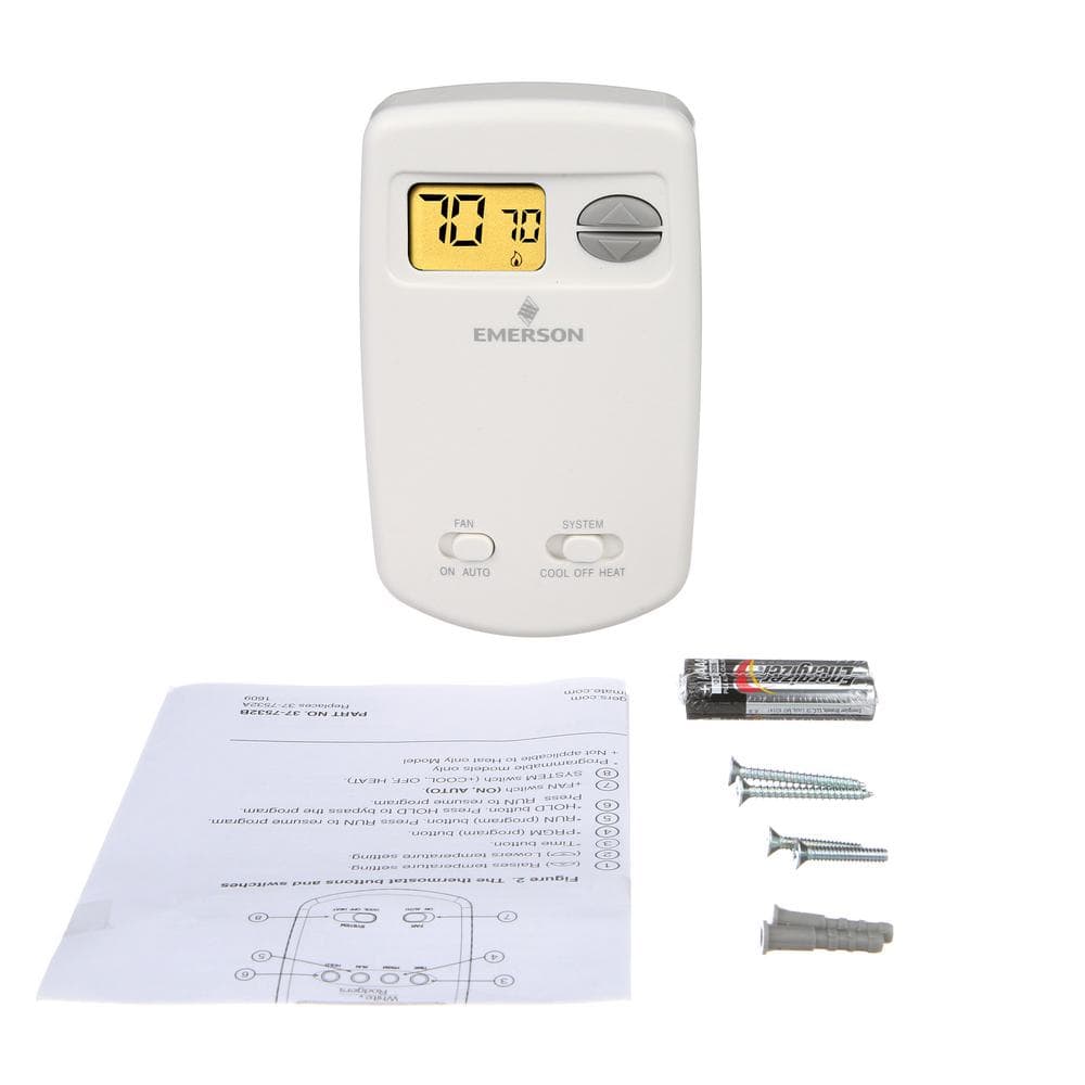 White Digital Non-Programmable Single Stage Thermostat with Touchscreen
