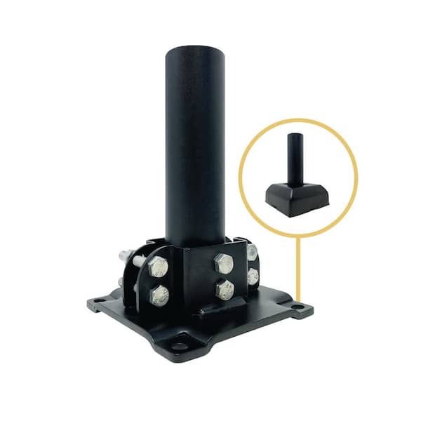 Legacy Collection Powder Coated Textured Black Galvanized Steel Post on Plate with Post Base and Cover