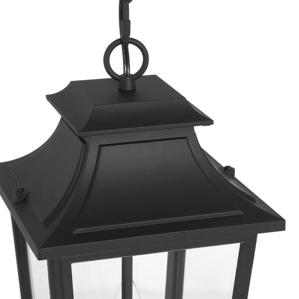 Hunter Fan Company - Hunter Spring Cove 3 Light Matte Black Rectangle Hardwired Outdoor Lighting for Foyer / Entry Way