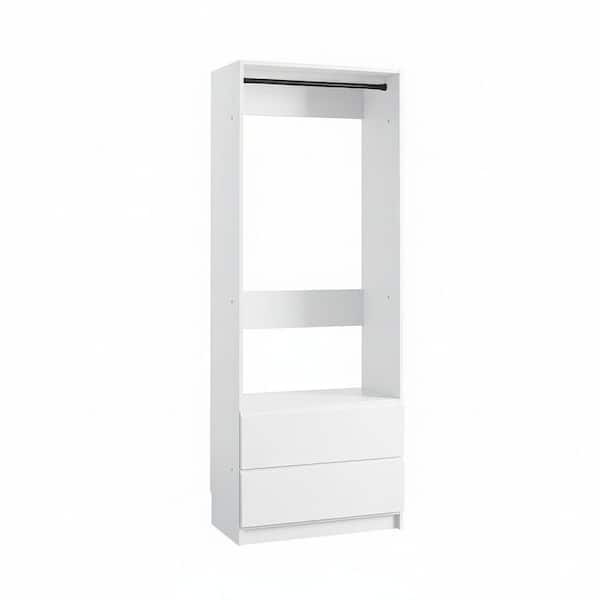 Prosper 32 in. W White Tower Unit 1-Shelf 2-Drawers Wood Closet System