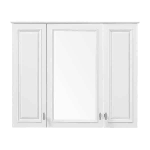 35 inch 2-in-1 White Wall Mounted Bathroom Medicine Cabinet Wall Cabinet with 5 Adjustable Shelves
