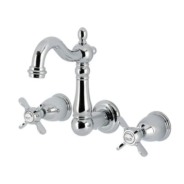 Kingston Brass Millennium 2-Handle Wall-Mount Bathroom Sink Faucet