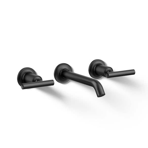 KOHLER Purist 2-Handle Bathroom Sink Faucet Trim Kit in Matte Black (Valve Not Included)