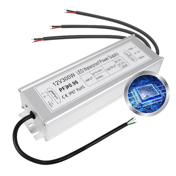 YICHUHAOXI 12V 300W Power Supply AC 110-260V to DC 12V 25A Converter IP67 Waterproof Transformer LED Driver Outdoor Use