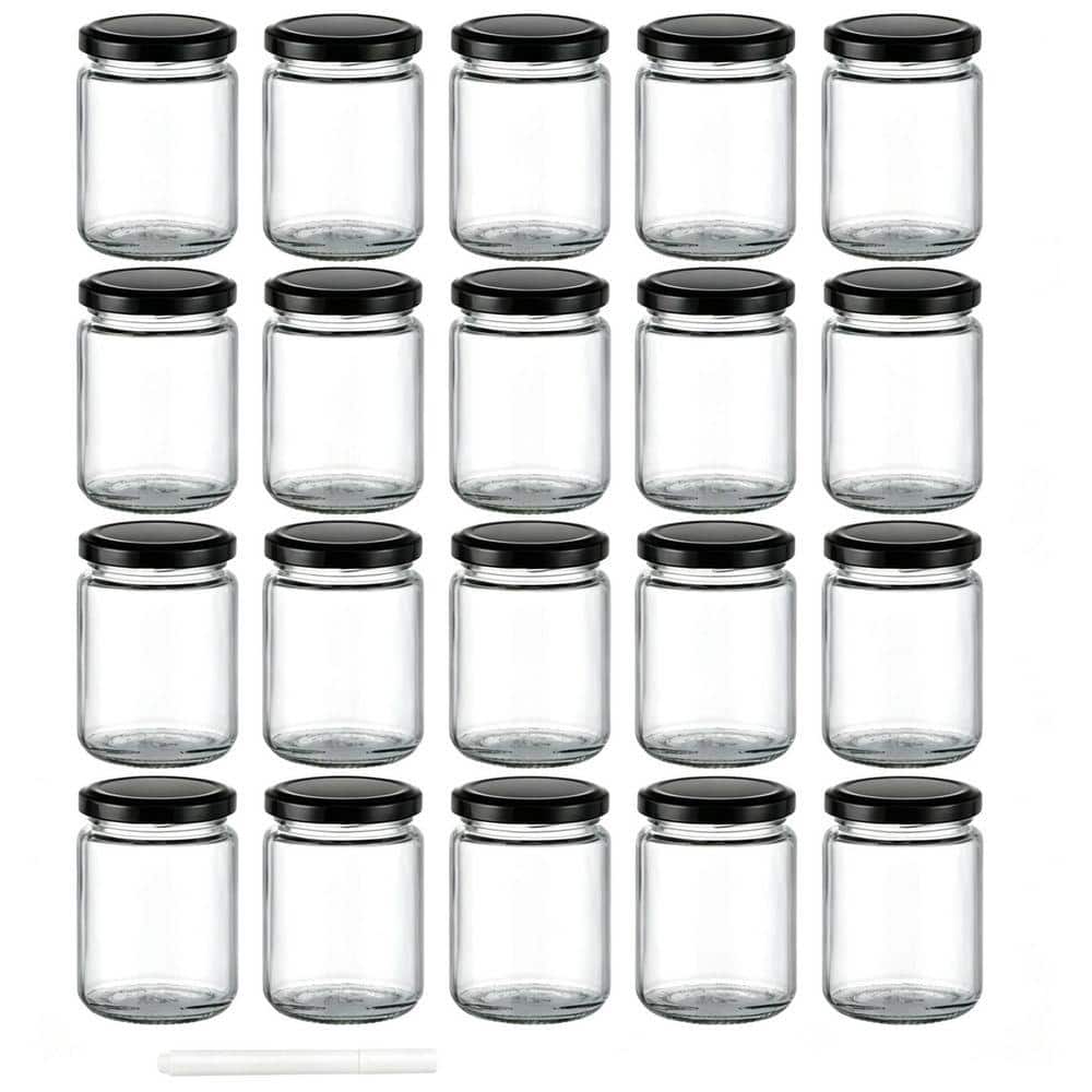 Wudkey 20 of Piece Clear Glass 8 oz. Small Glass Jars with Airtight Lids, Candle Jars for Candle Making, Wedding Party SG1R68_4