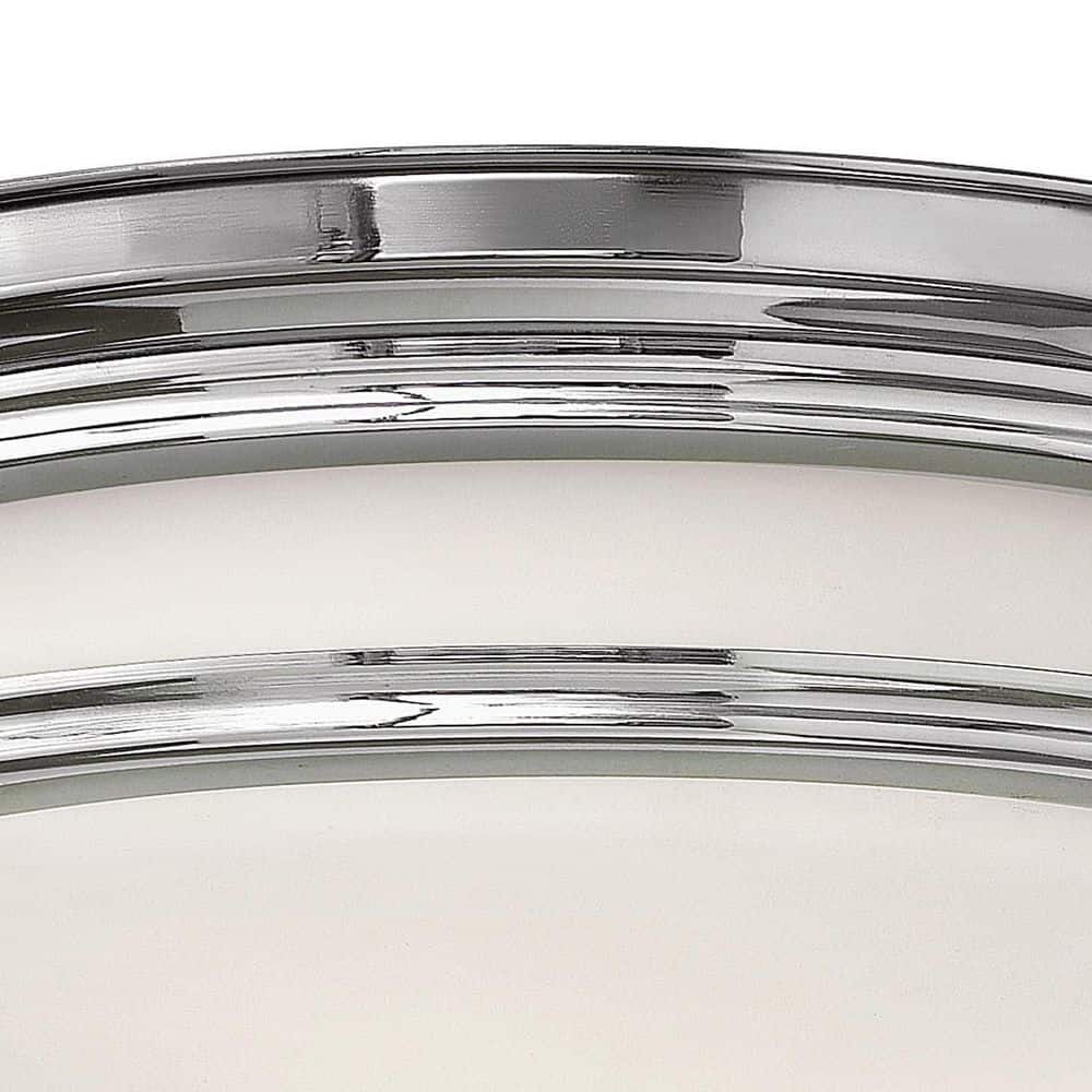 Hadley Dual-Light Chrome Flush Mount with Etched Opal Glass Bowl