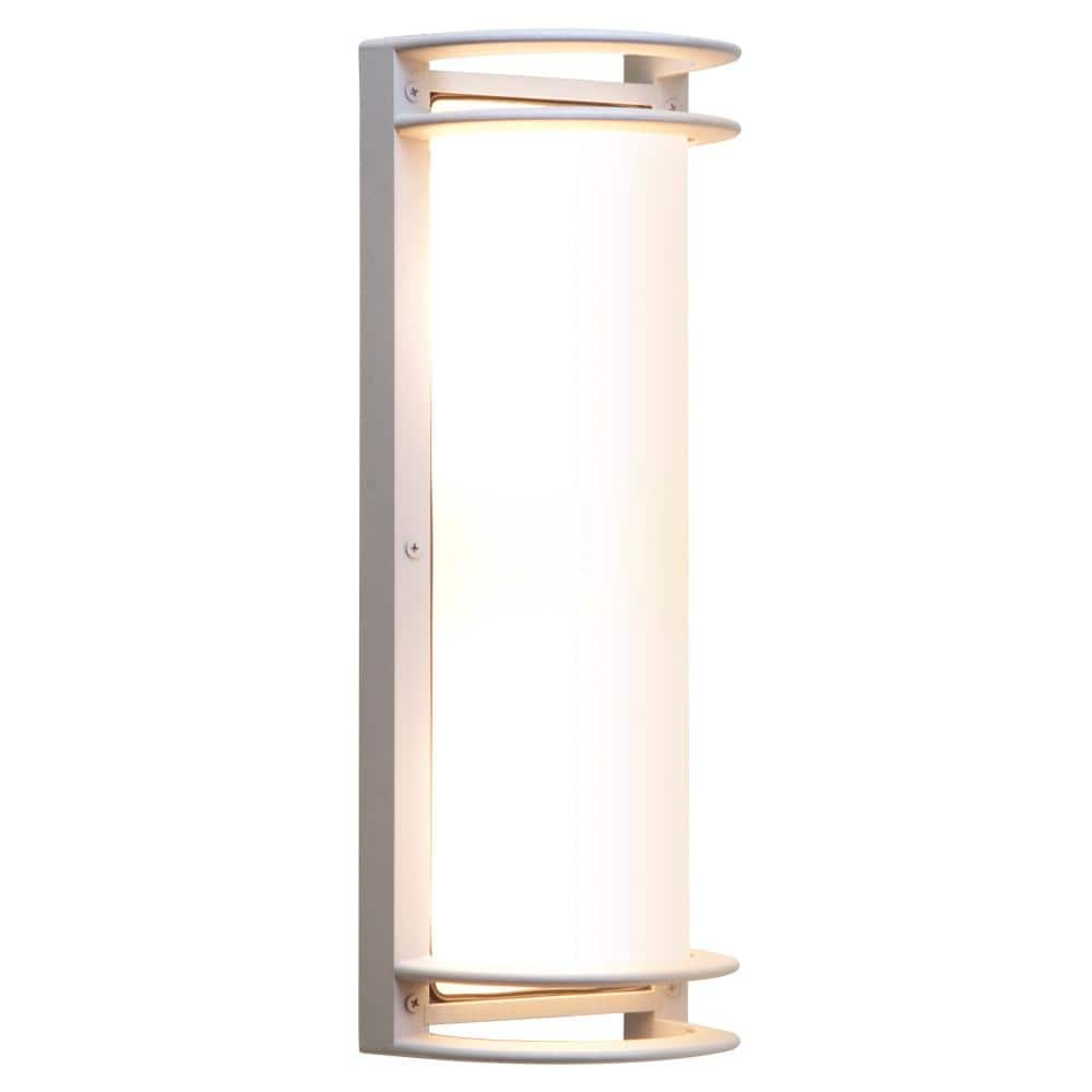 Nevis 6 in. 60-Watt 2-Light Satin Outdoor Wall Sconce