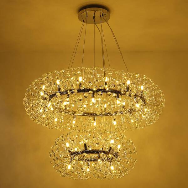 LLHZSY 40.8 in. 40-Light Chrome Modern Firework Crystal