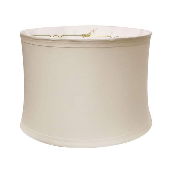 11 in. White Linen Drum Lamp Shade with Screw On Fitter