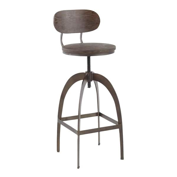 dakota adjustable bar stool with back