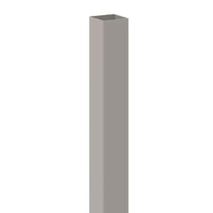 5 in. x 5 in. x 9 ft. Gray Blank Vinyl Pre-Routed Fence Post