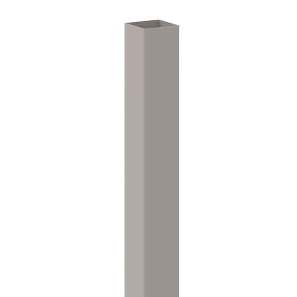 Barrette Outdoor Living 5 in. x 5 in. x 9 ft. Gray Blank Vinyl Pre-Routed Fence Post