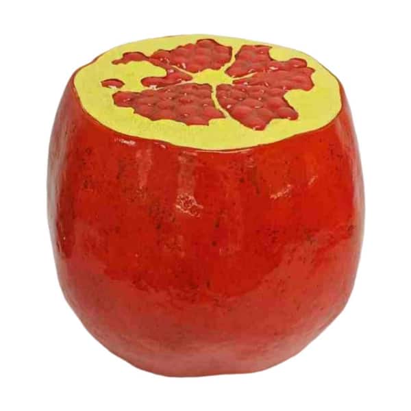 Red Plastic Pineapple Fruit Shaped Garden Stool, Waterproof Outdoor Side Table Home Decor Plant Stand