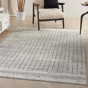 Concerto Ivory/Grey 3 ft. x 5 ft. Abstract Contemporary Kitchen Area Rug