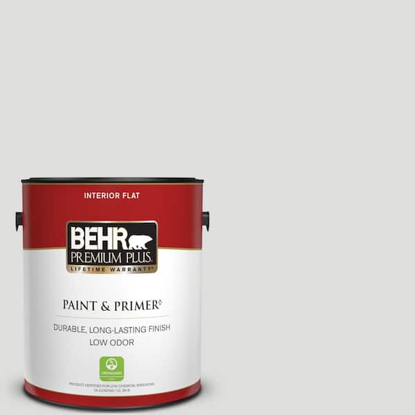 BEHR PREMIUM PLUS 1 gal. #MQ3-55 White Lie Flat Low Odor Interior Paint & Primer