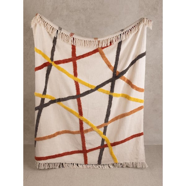 Tashi Multicolored Throw Blanket 50 in. x 60 in.