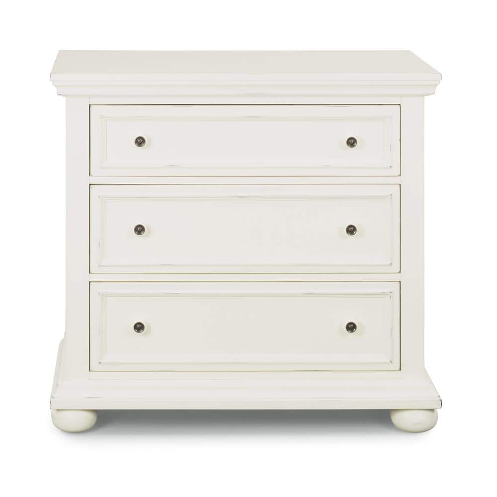 HOMESTYLES Dover 3Drawer White Chest of Drawers 542741 The Home Depot