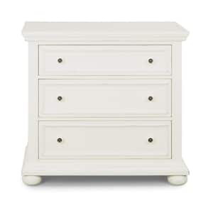 Dover 3-Drawer White Chest of Drawers