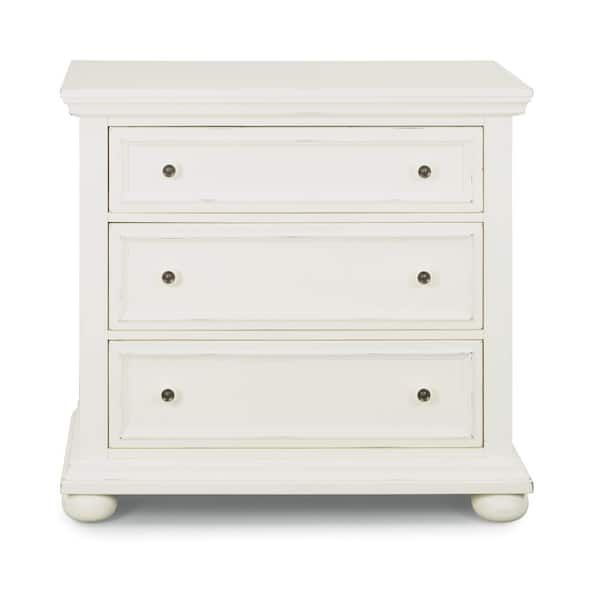 HOMESTYLES Dover 3-Drawer White Chest of Drawers
