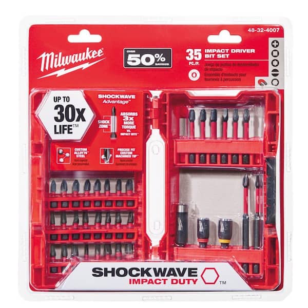 Milwaukee SHOCKWAVE Impact Duty Alloy Steel Screw Driver Bit Set (25-Piece)  48-32-4095 - The Home Depot