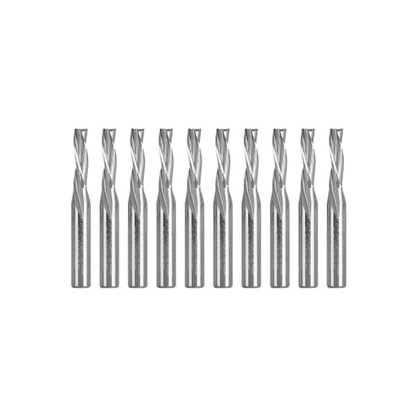Repellent pendant area Yonico 3 Flute Low Helix Downcut Spiral End Mill 3/16 in. Dia. 1/4 in.  Shank Solid Carbide CNC Router Bit Set (10-Piece) 36312-SC-10PK - The Home  Depot