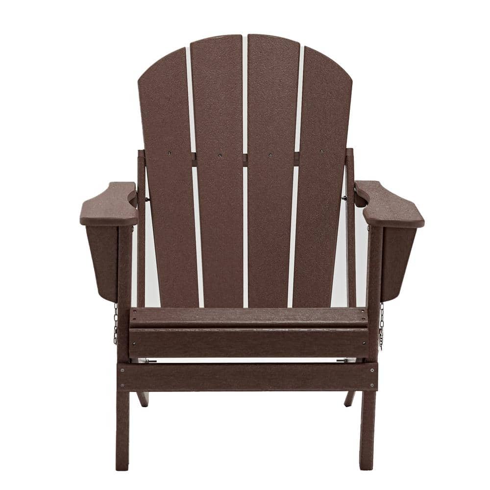 Serga Brown Plastic Folding Outdoor Adirondack Chair