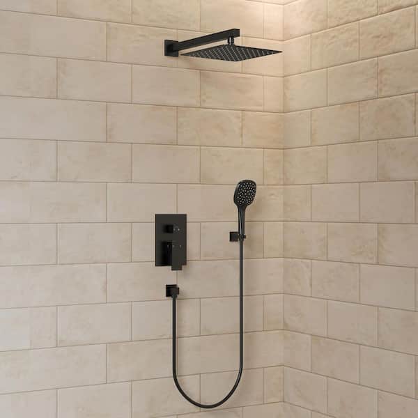 3-Mode Handheld Single Handle 2-Spray Tub and Shower Faucet 1.8 GPM with Pressure Balance in. Matte Black Valve Included