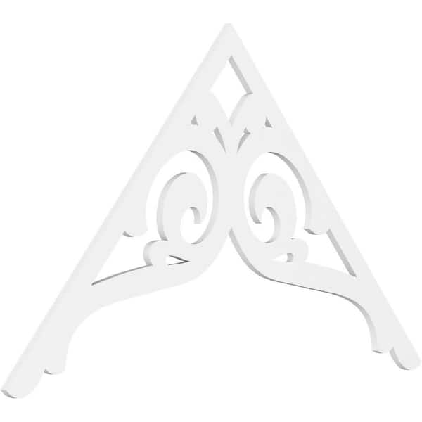 Ekena Millwork 1 in. x 72 in. x 42 in. (14/12) Pitch Bordeaux Gable Pediment Architectural Grade PVC Moulding