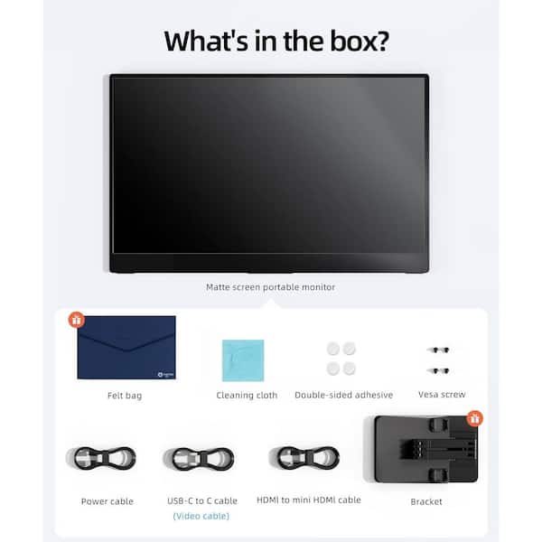 Lukyamzn 15.6 in. Ultra Slim Portable Monitor Laptop Screen