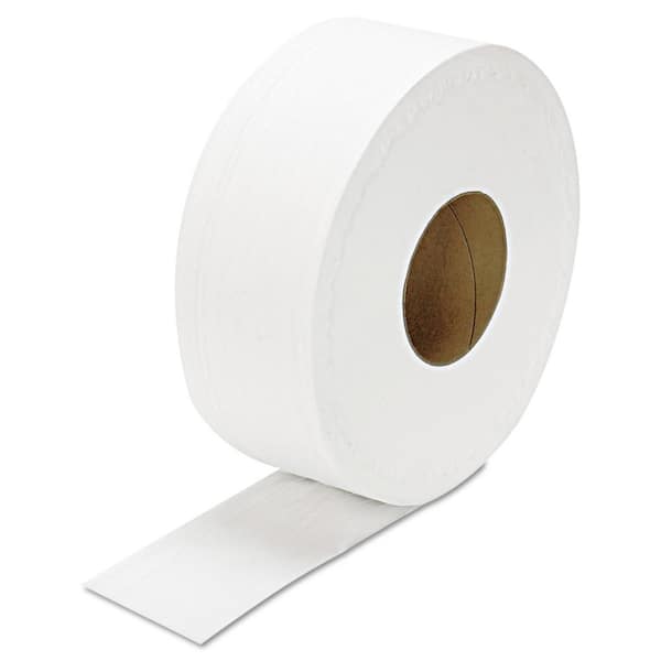Gen Jumbo JRT Toilet Paper, 2-Ply, White, 9 in Diameter, 12 Rolls/Carton