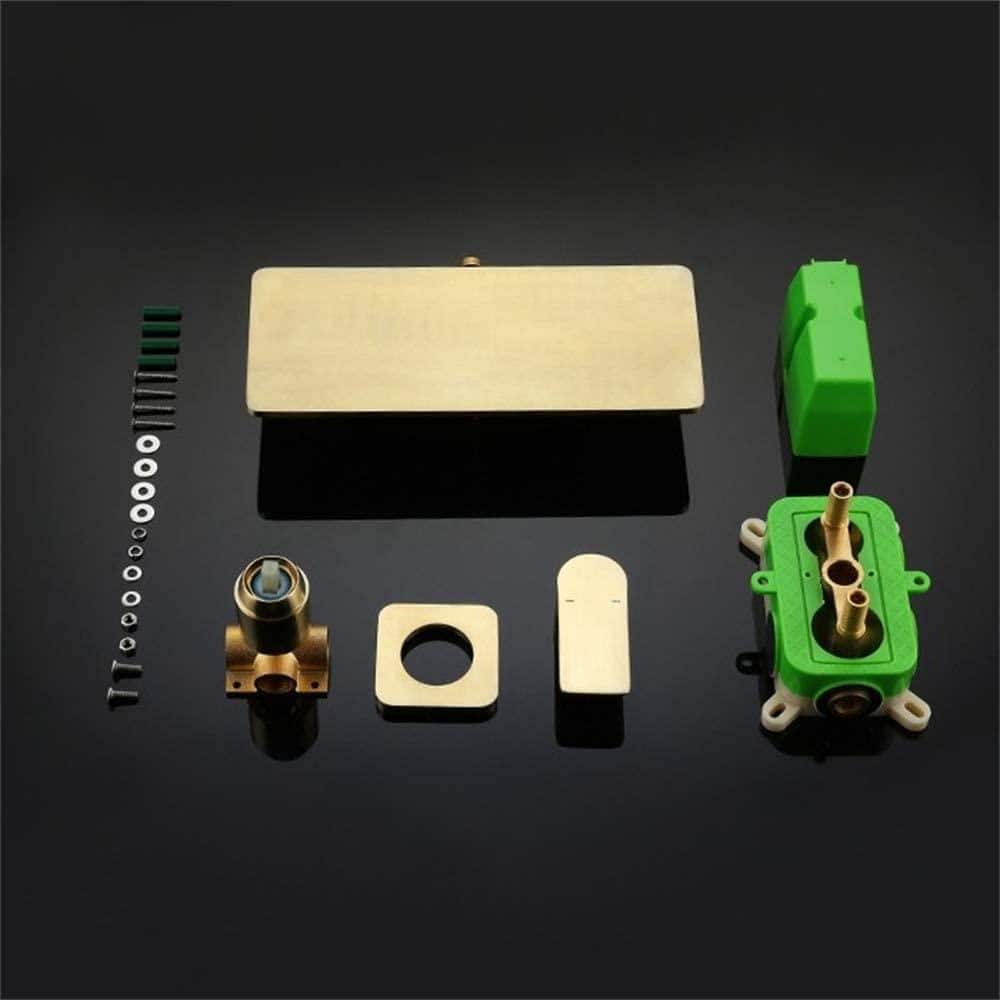 Brushed Gold Wall-Mounted Waterfall Bathroom Faucet