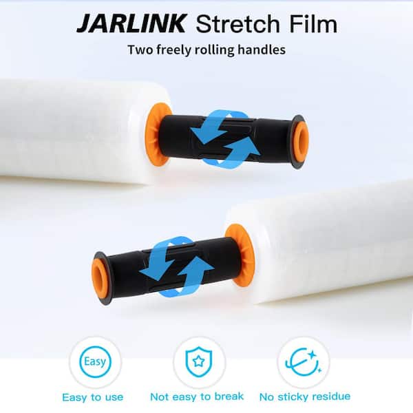 2 Pack Mini Stretch Wrap With Easy Grip Handle, Self-Dispensing, 5 In X 1000 Ft Per Roll, 80 Gauge, Mini Shrink Wrap, Industrial Mini Stretch Wrap Film, For Moving And Shipping, 2 Pack