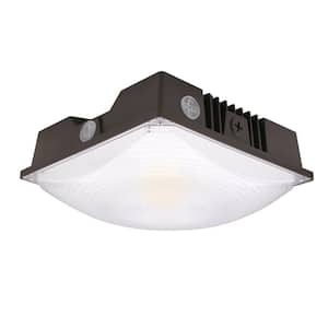 200- Watt Equivalent Bronze Integrated LED Canopy Light 3100-8700 Lumens 120-277V Adjustable CCT Dimmable
