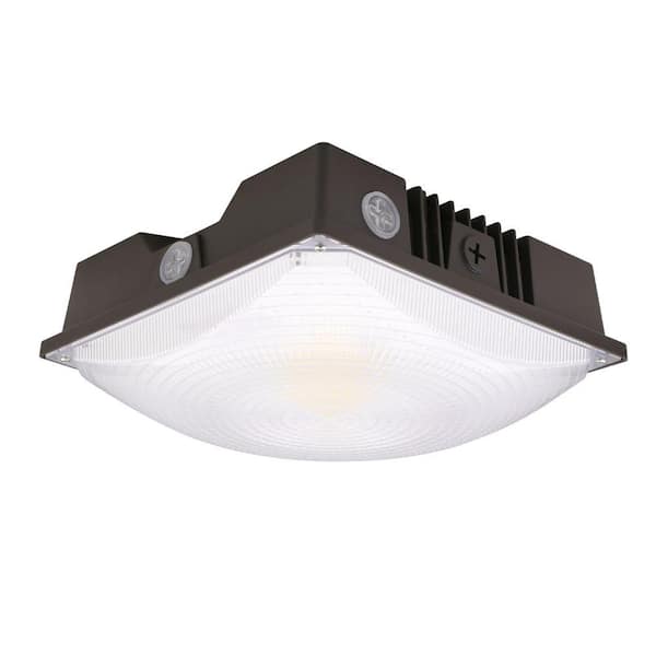 ETI LIGHTING 200- Watt Equivalent Bronze Integrated LED Canopy Light 3100-8700 Lumens 120-277V Adjustable CCT Dimmable