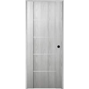 Vona 30 in. x 80 in. Left-Handed Solid Core Ribeira Ash Textured Wood Single Prehung Interior Door