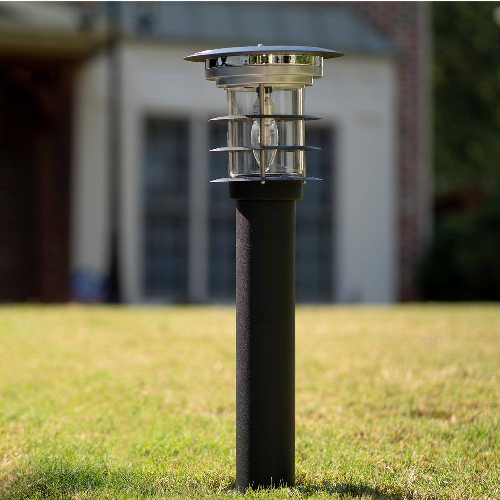 Stainless Steel Black Solar LED Pathway Bollard Light